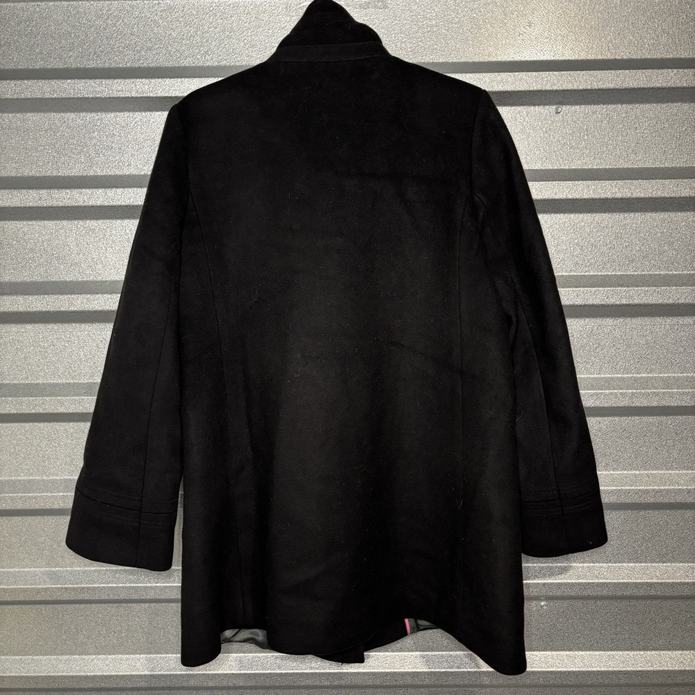 J Crew Mens Black Wool Blend Button Up Funnel Neck Coat **NO SIZE** - Picture 7 of 16
